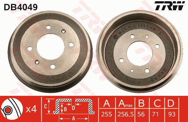 Tamburo freno TRW DB4049