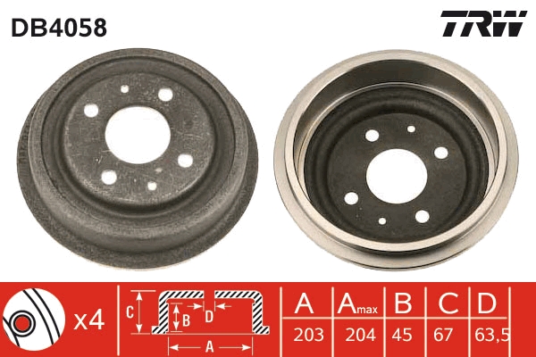 Tamburo freno TRW DB4058