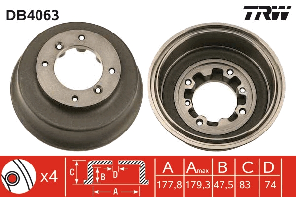 Tamburo freno TRW DB4063