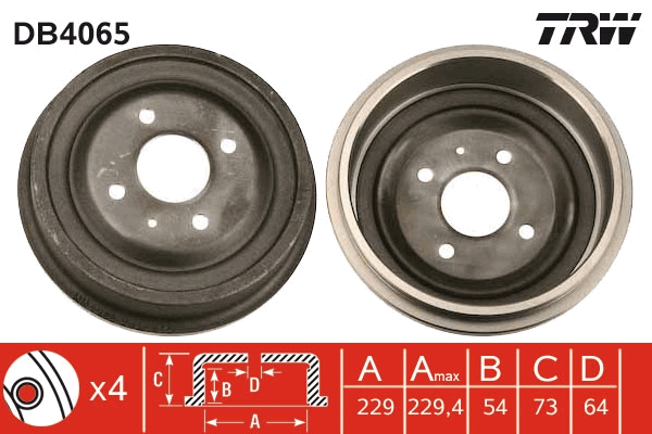 Tamburo freno TRW DB4065