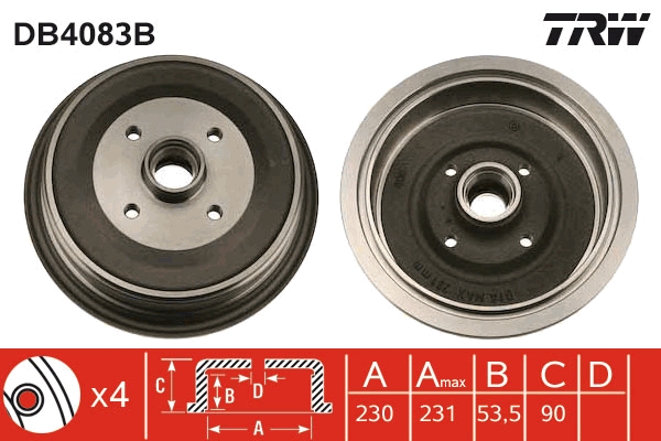 Tamburo freno TRW DB4083B