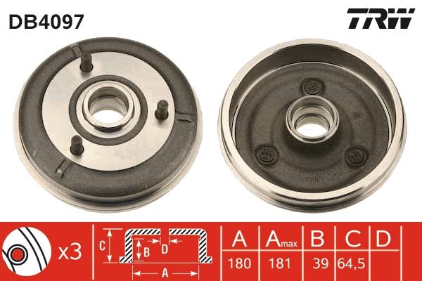 Tamburo freno TRW DB4097