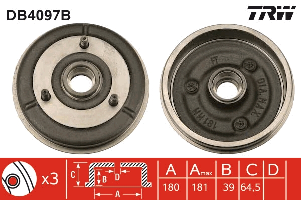 Tamburo freno TRW DB4097B