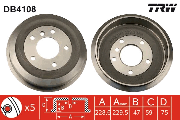 Tamburo freno TRW DB4108
