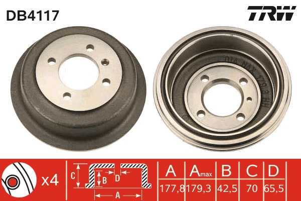 Tamburo freno TRW DB4117