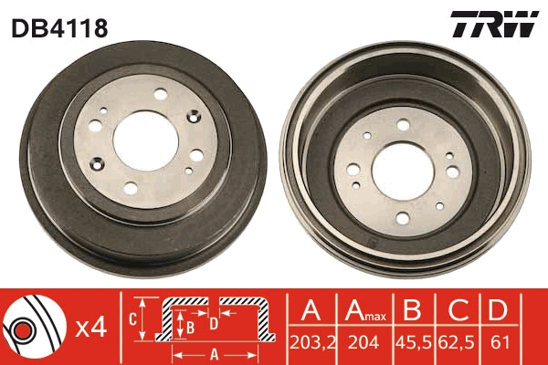 Tamburo freno TRW DB4118