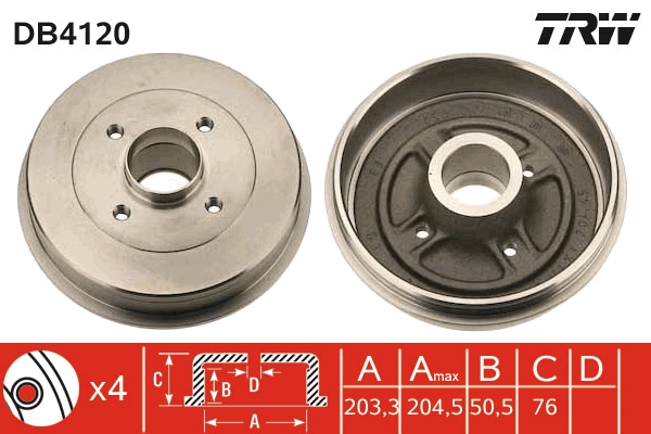 Tamburo freno TRW DB4120