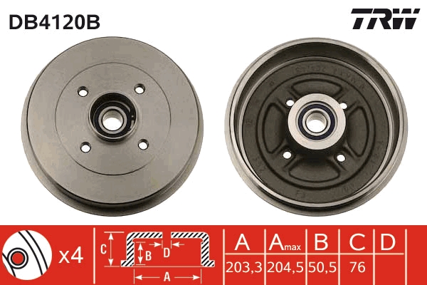 Tamburo freno TRW DB4120B