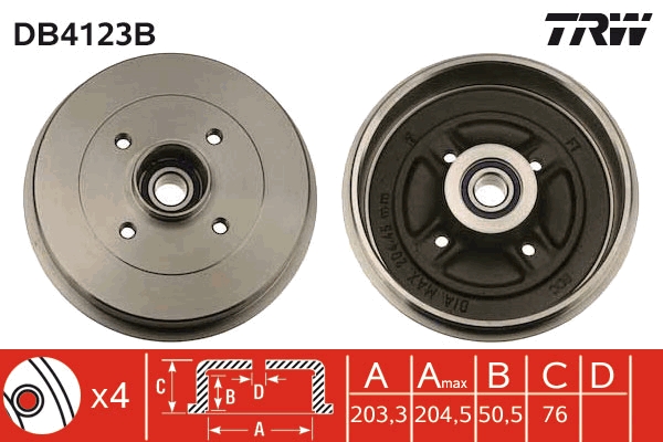 Tamburo freno TRW DB4123B