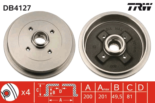 Tamburo freno TRW DB4127