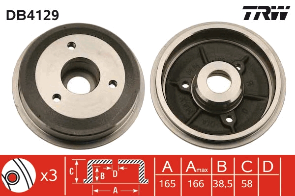 Tamburo freno TRW DB4129