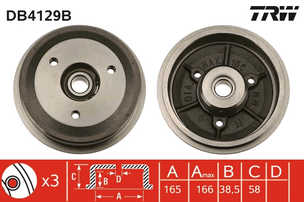 Tamburo freno TRW DB4129B