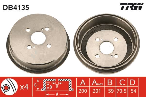 Tamburo freno TRW DB4135
