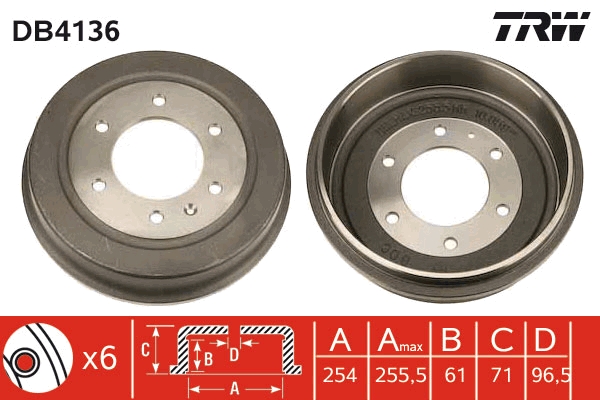 Tamburo freno TRW DB4136