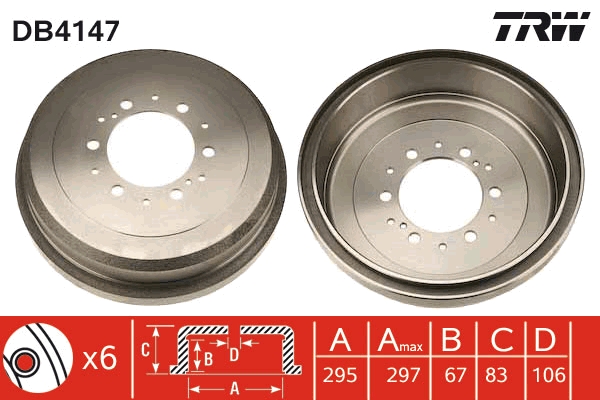 Tamburo freno TRW DB4147