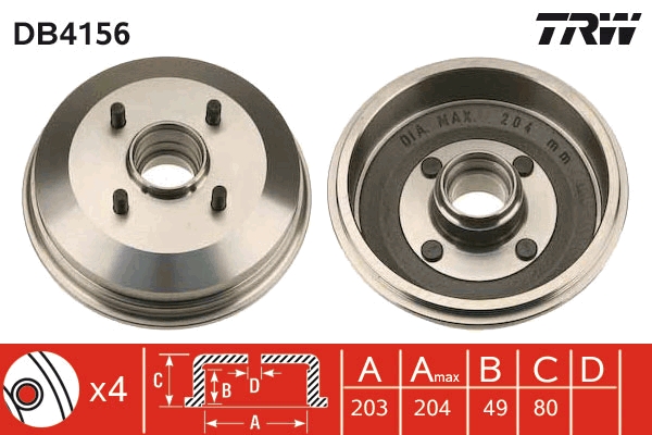 Tamburo freno TRW DB4156
