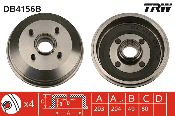 Tamburo freno TRW DB4156B