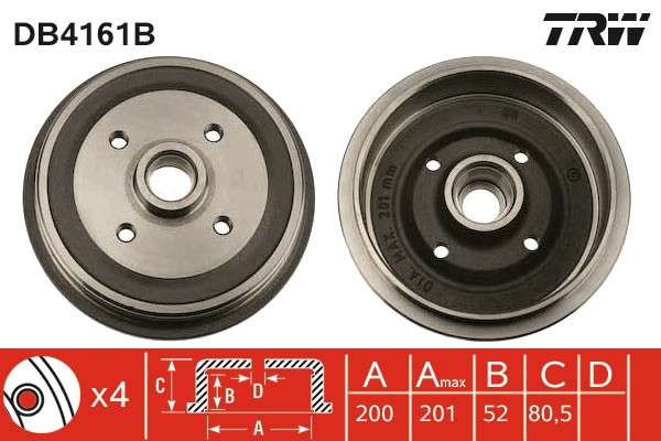Tamburo freno TRW DB4161B