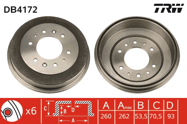 Tamburo freno TRW DB4172