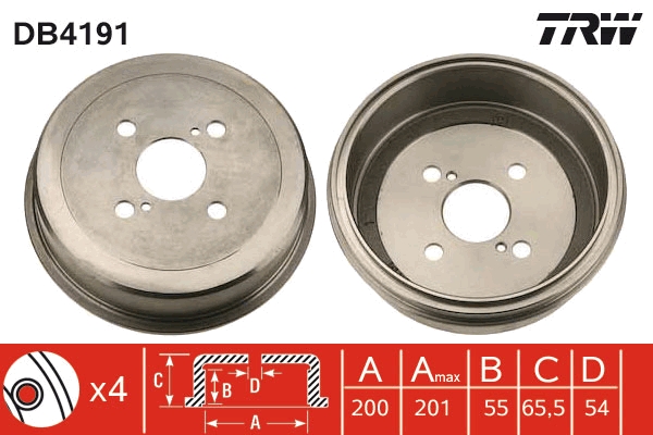 Tamburo freno TRW DB4191