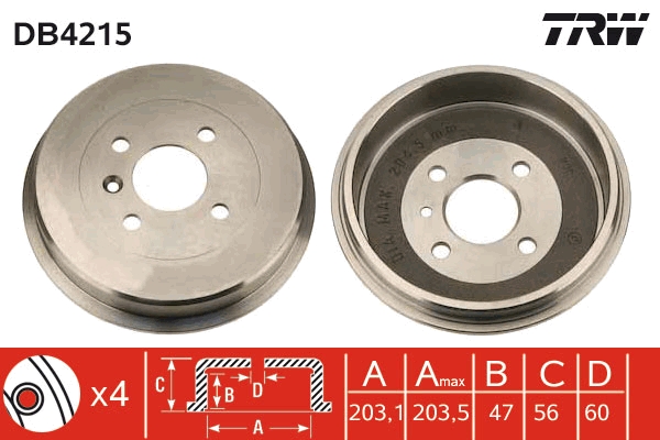 Tamburo freno TRW DB4215