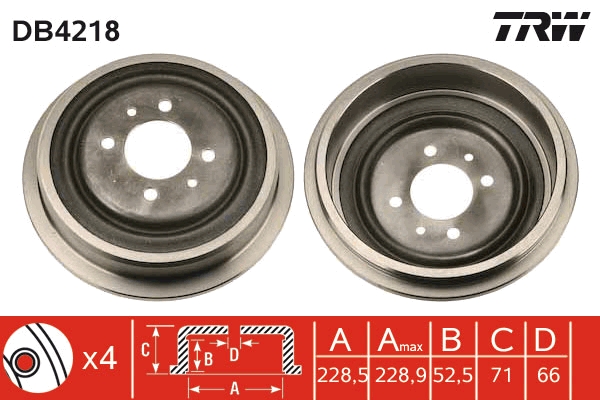 Tamburo freno TRW DB4218