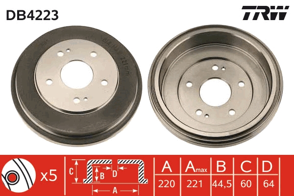 Tamburo freno TRW DB4223
