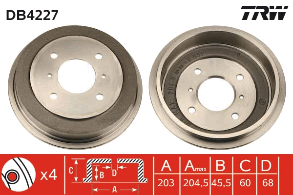 Tamburo freno TRW DB4227