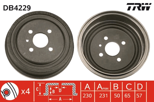 Tamburo freno TRW DB4229
