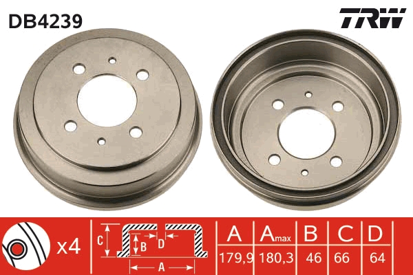 Tamburo freno TRW DB4239