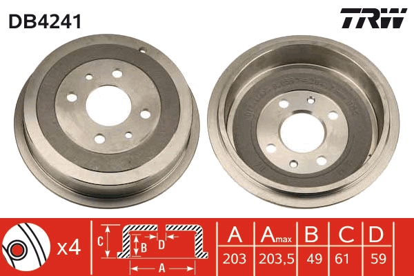 Tamburo freno TRW DB4241