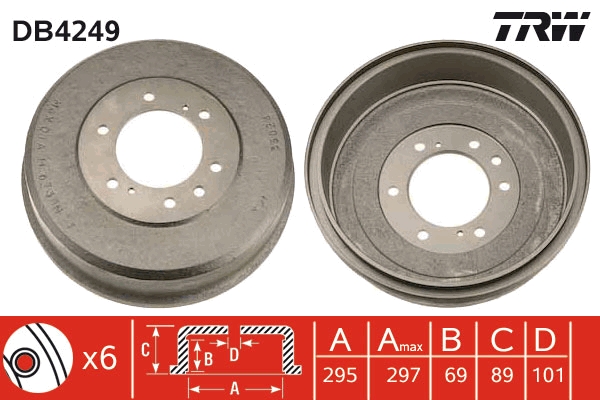 Tamburo freno TRW DB4249