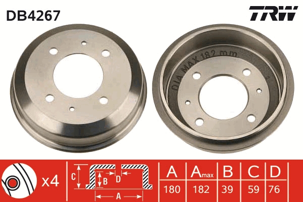 Tamburo freno TRW DB4267