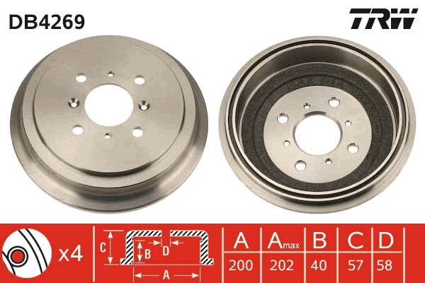 Tamburo freno TRW DB4269