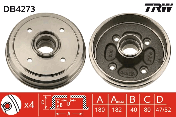 Tamburo freno TRW DB4273