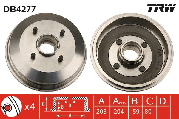 Tamburo freno TRW DB4277