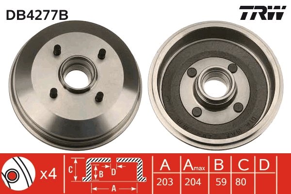 Tamburo freno TRW DB4277B