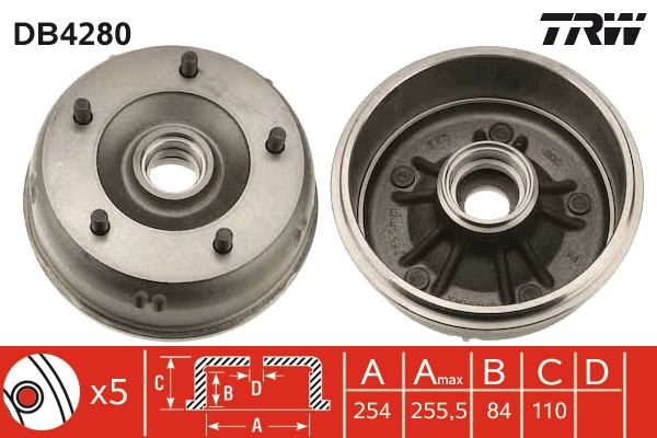 Tamburo freno TRW DB4280