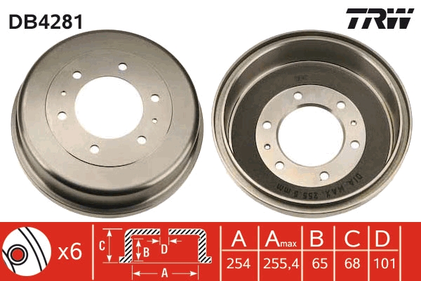 Tamburo freno TRW DB4281
