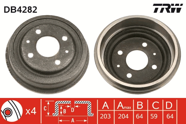 Tamburo freno TRW DB4282