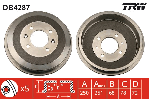 Tamburo freno TRW DB4287