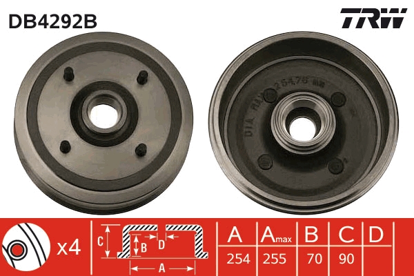 Tamburo freno TRW DB4292B