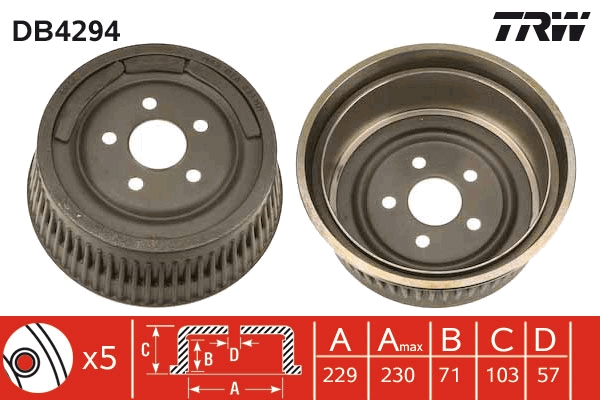 Tamburo freno TRW DB4294