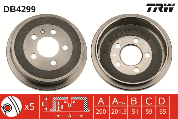 Tamburo freno TRW DB4299