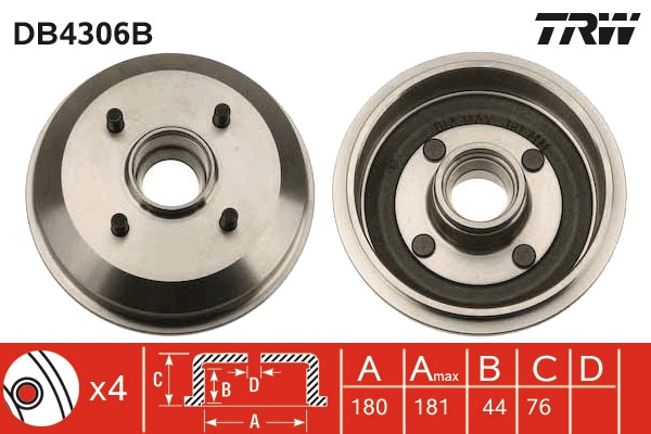 Tamburo freno TRW DB4306B