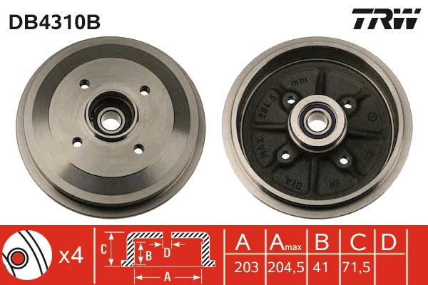 Tamburo freno TRW DB4310B