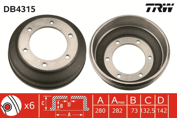 Tamburo freno TRW DB4315