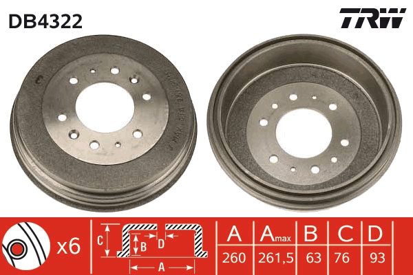 Tamburo freno TRW DB4322