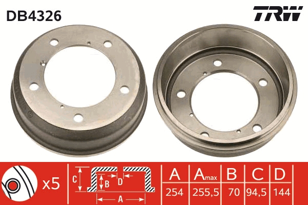 Tamburo freno TRW DB4326