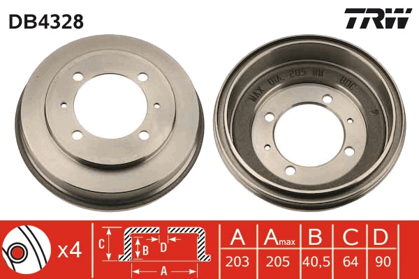 Tamburo freno TRW DB4328